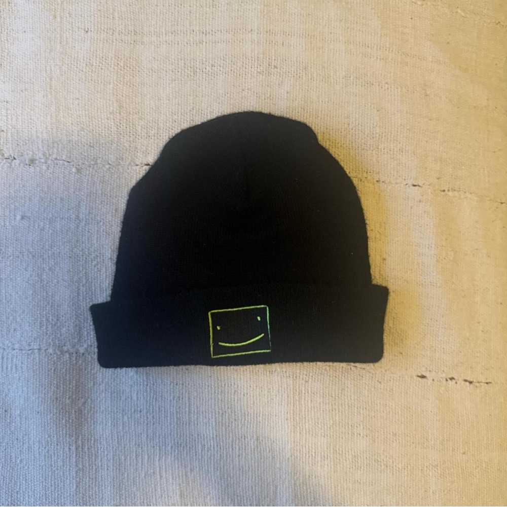 Dream Black Beanie with Green Smile